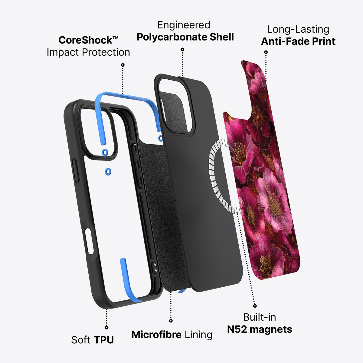 Ruby Flora - iPhone 16 Pro Max Case #case type_core (magsafe)