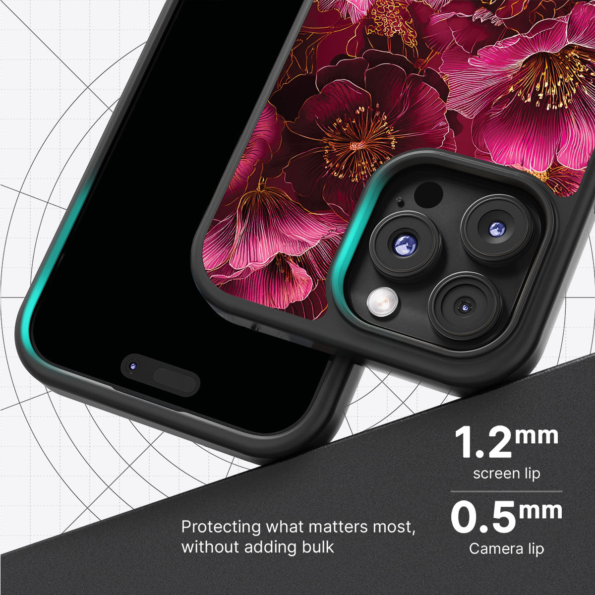 Ruby Flora - iPhone 16 Pro Max Case #case type_core (magsafe), #case type_core (non magsafe)