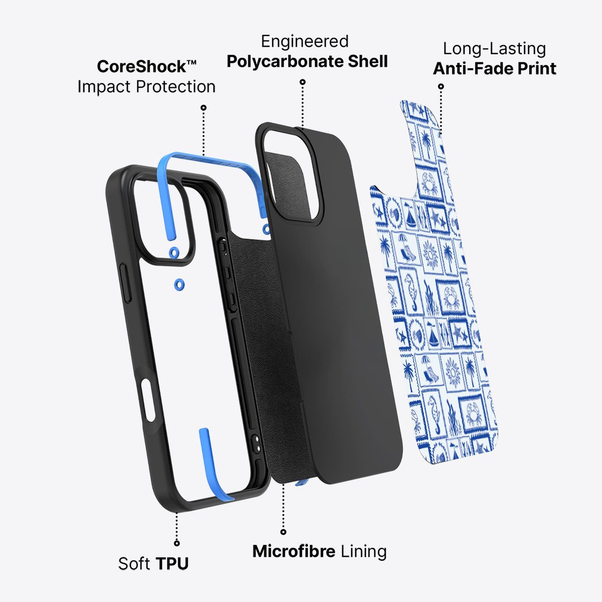 Seaside Sketches - iPhone 16 Pro Max Case #case type_core (non magsafe)