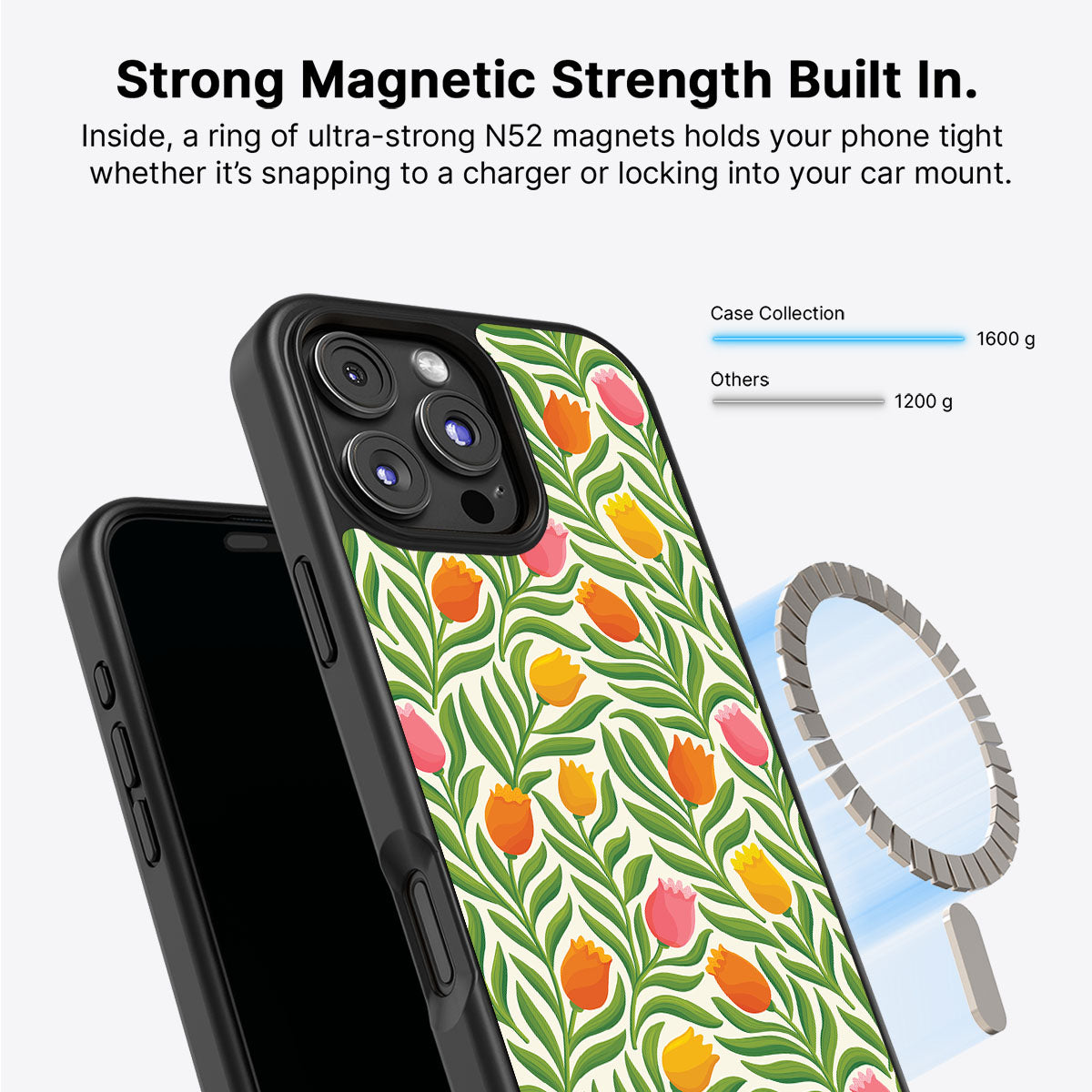 Spring Tulips - iPhone 16 Pro Max Case #case type_core (magsafe)