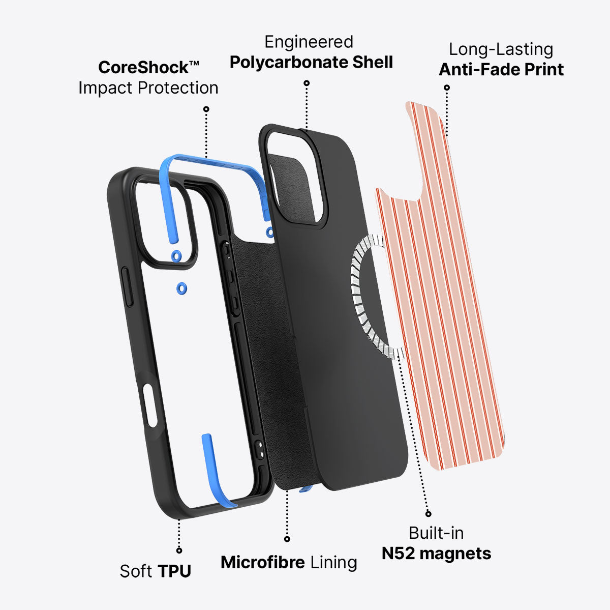 Vermillion Streak - iPhone 16 Pro Max Case #case type_core (magsafe)