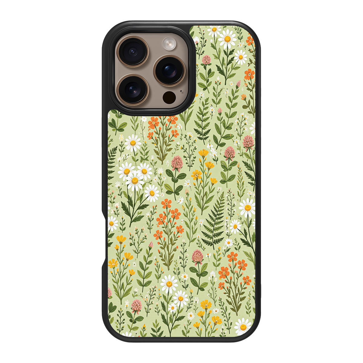 Wildflower Meadow design back view – iPhone 16 Pro Max case