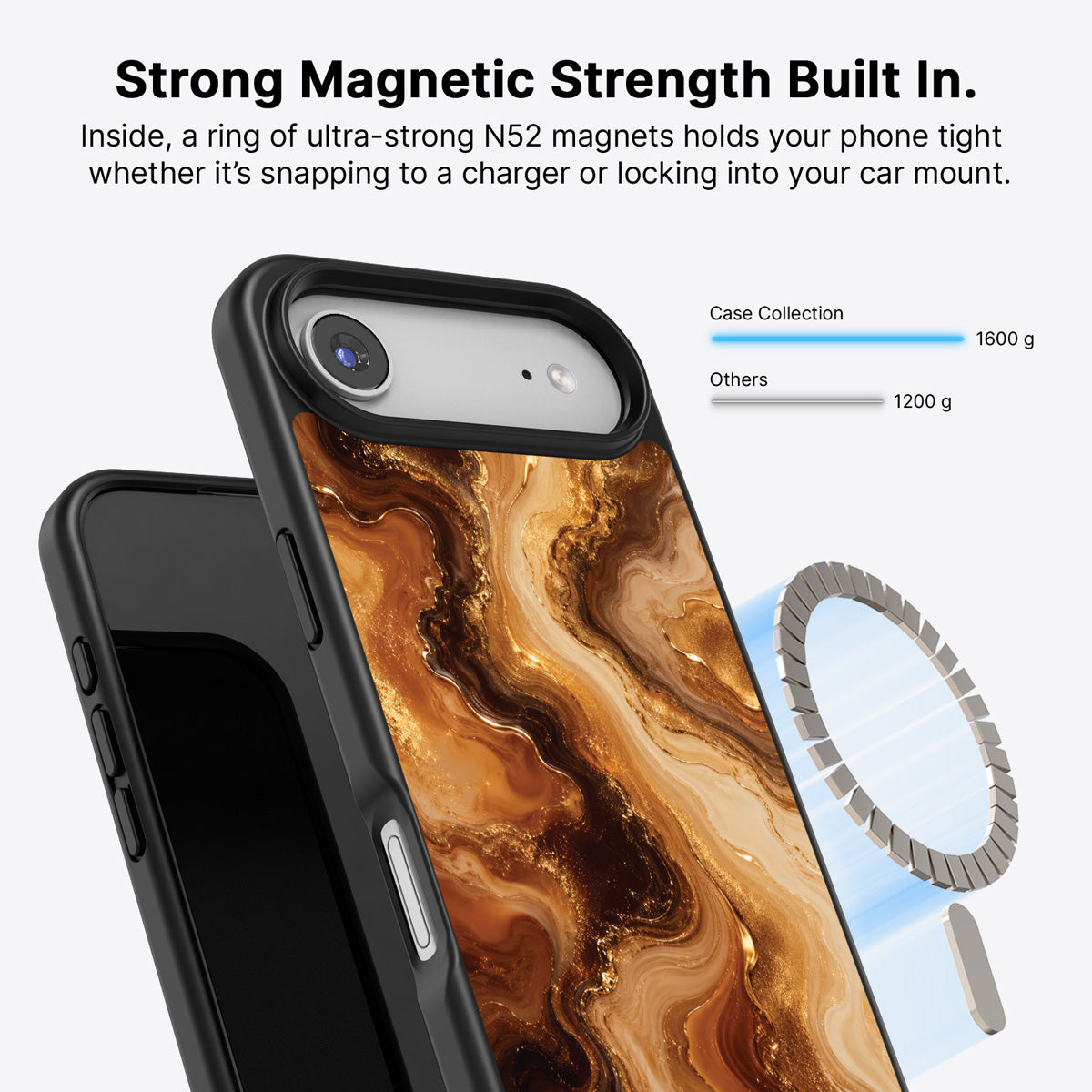 iPhone Air MagSafe case – Caramel Swirl design