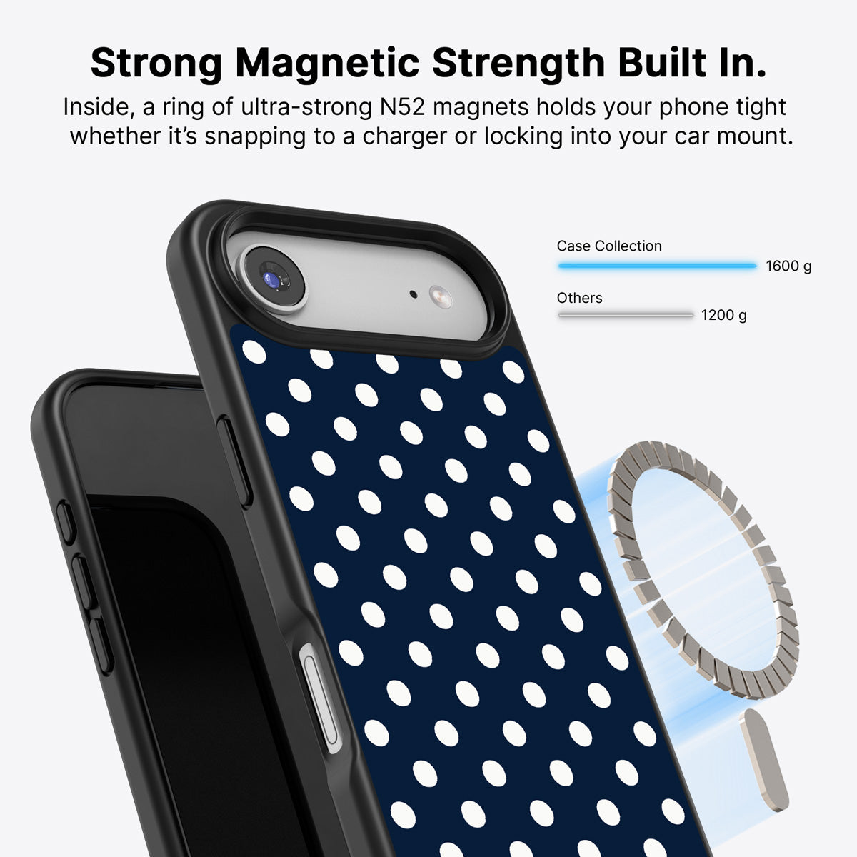 Navy Polka Dot iPhone Air Case – Deep Sea | MagSafe