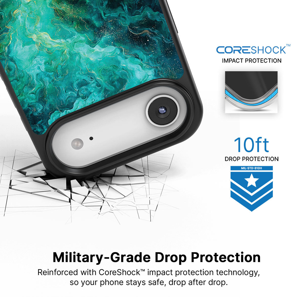 Emerald Storm iPhone Air case with drop protection