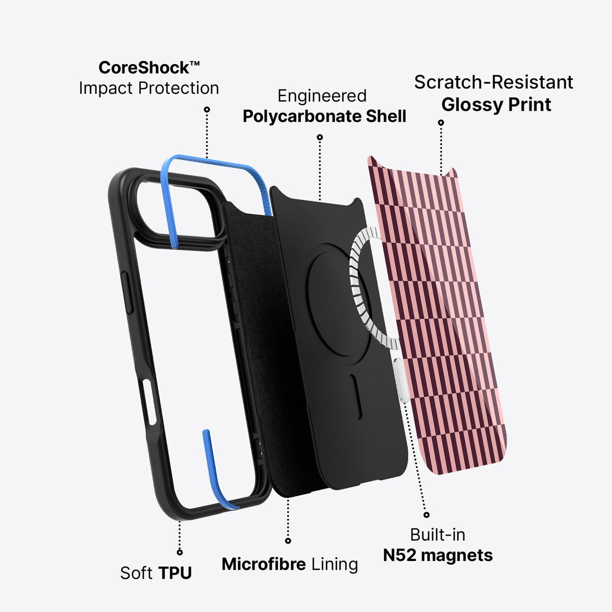 iPhone Air case construction – Garnet Stack phone case