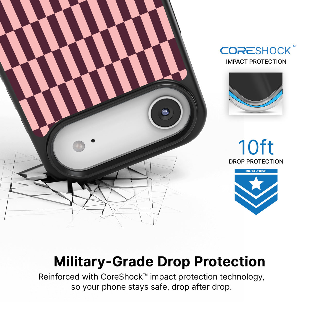 Garnet Stack iPhone Air case with drop protection