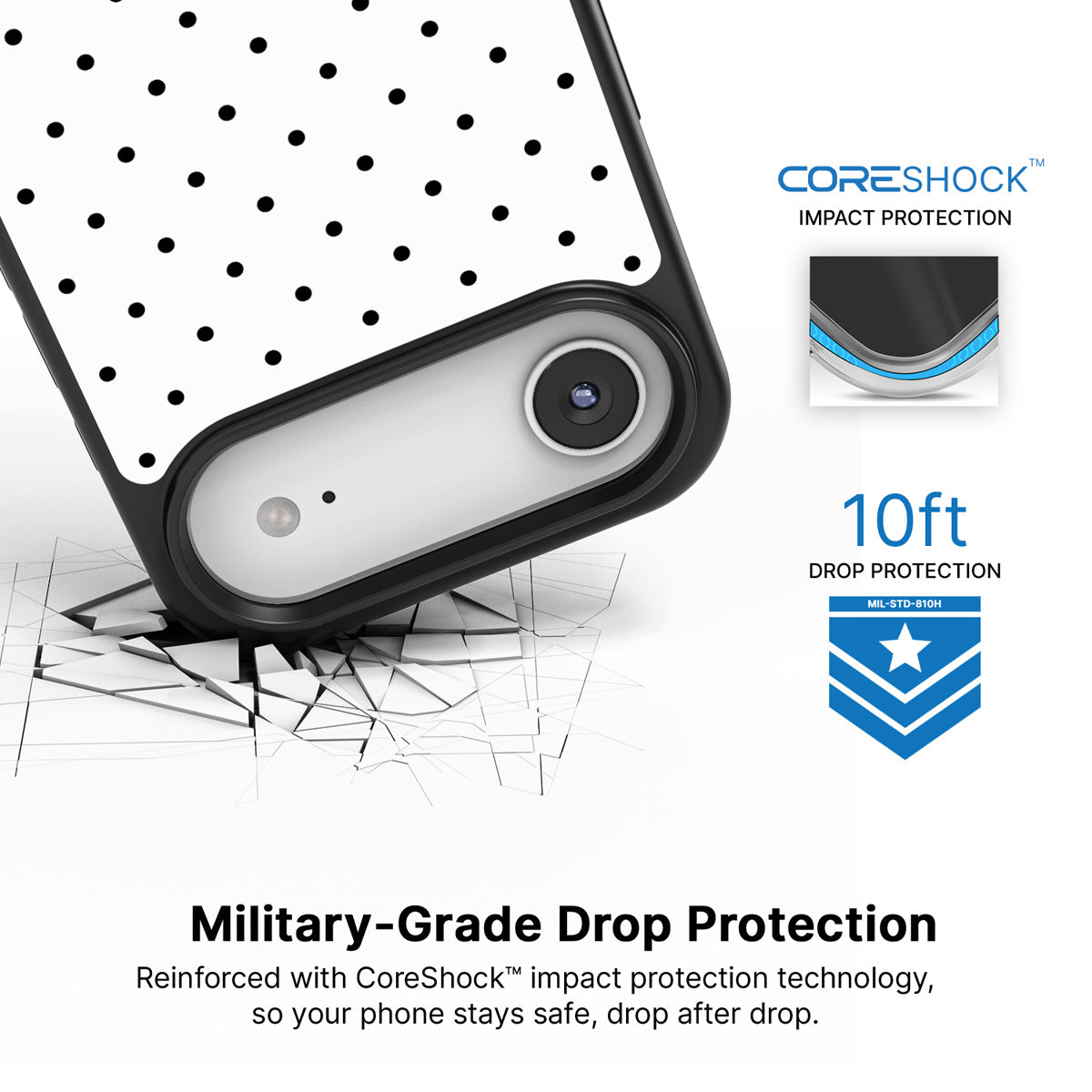 Ivory Sprinkle iPhone Air case with drop protection