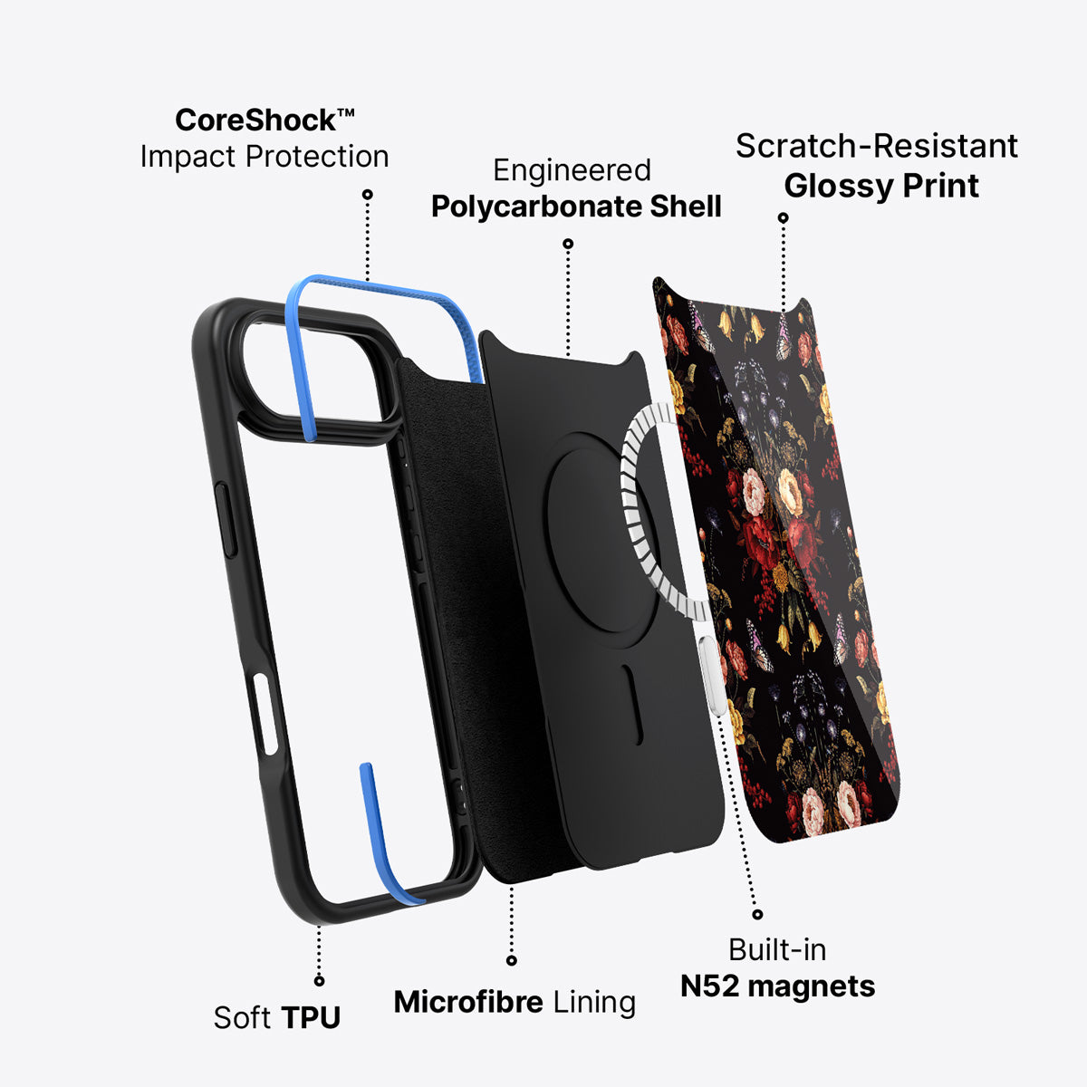 iPhone Air case construction – Kelmscott Bloom phone case