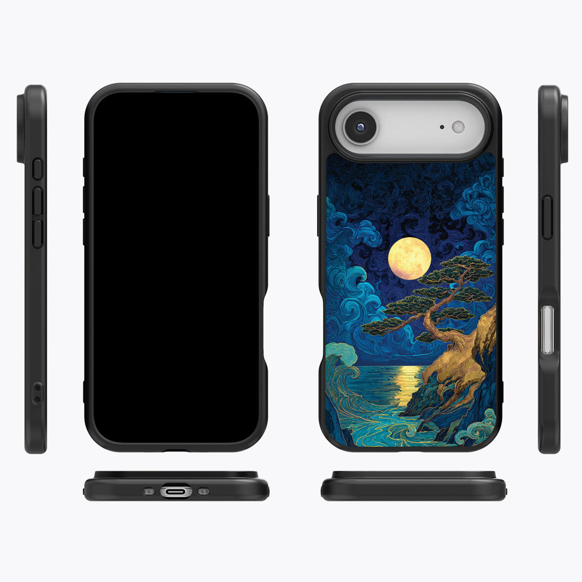 Moonlit Tide iPhone Air case cover – multi-angle view