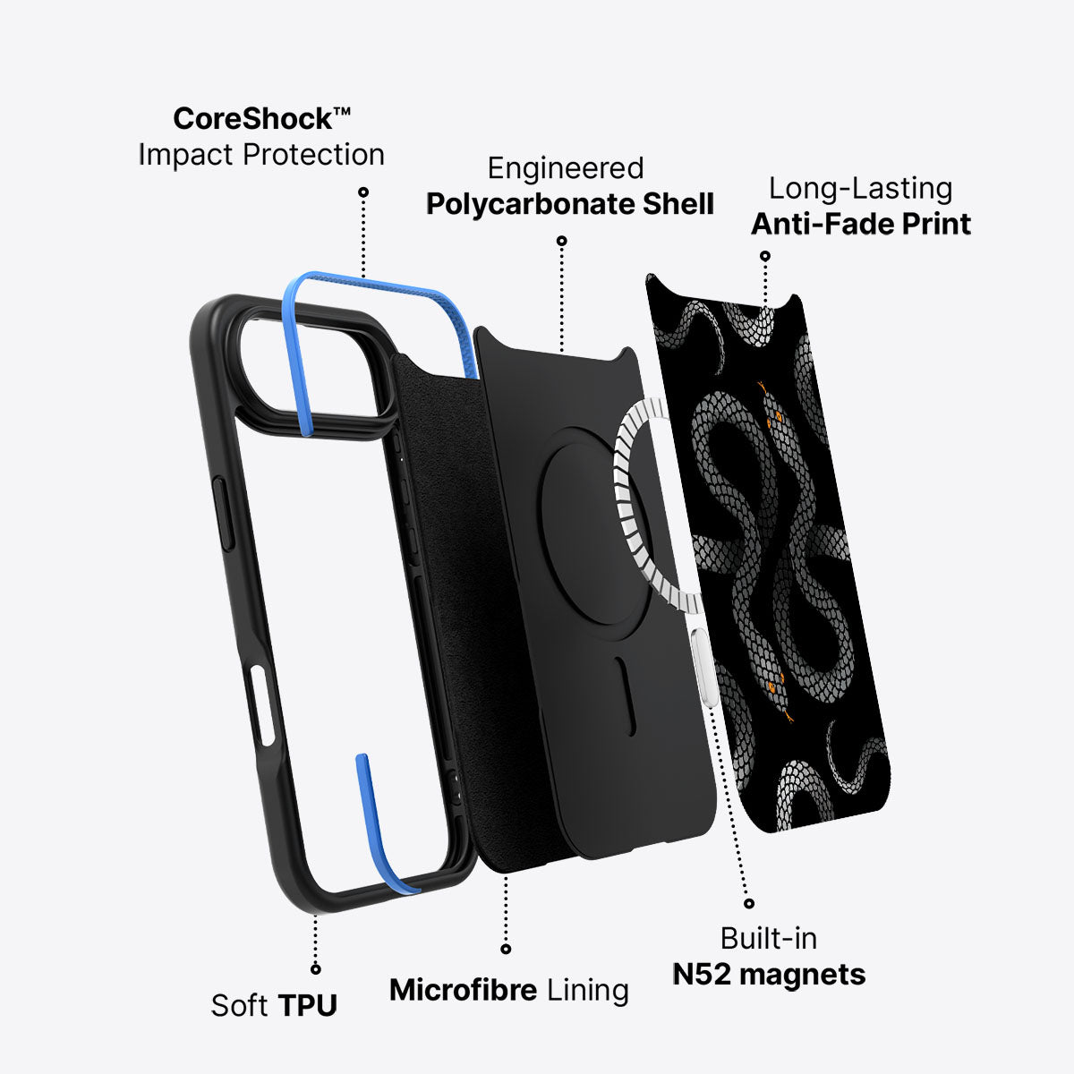 Noir Serpent - iPhone 17 Air Case #case type_core (magsafe)