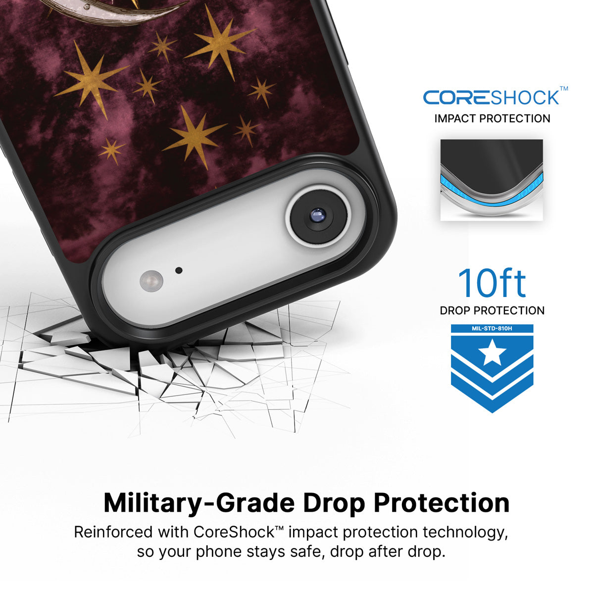 Sun and Moon iPhone Air case with drop protection