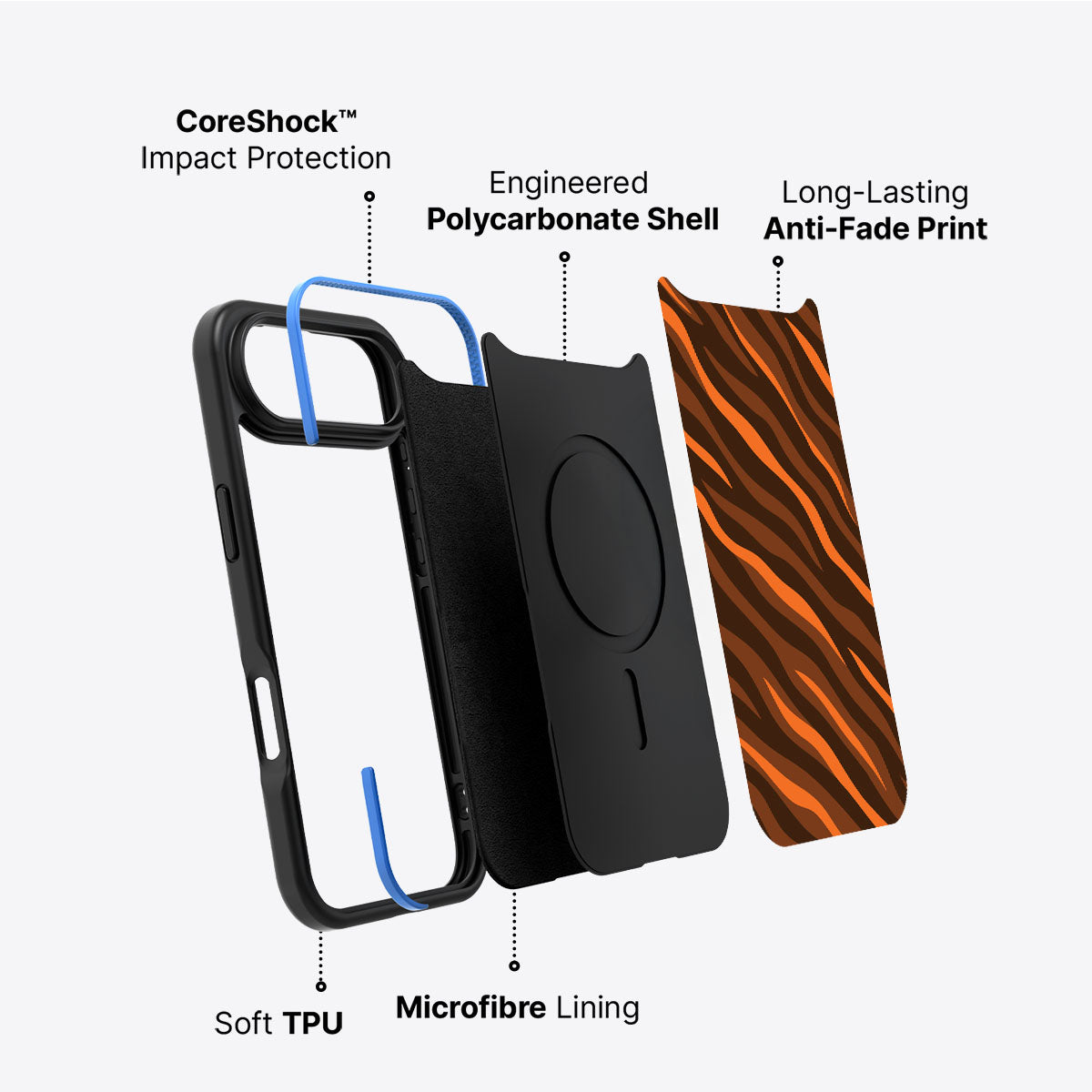 Tiger Trace - iPhone 17 Air Case #case type_core (non magsafe)