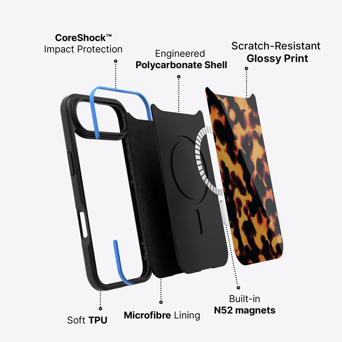 Animal Print Designer iPhone Air Case – Tortoise Shell | MagSafe