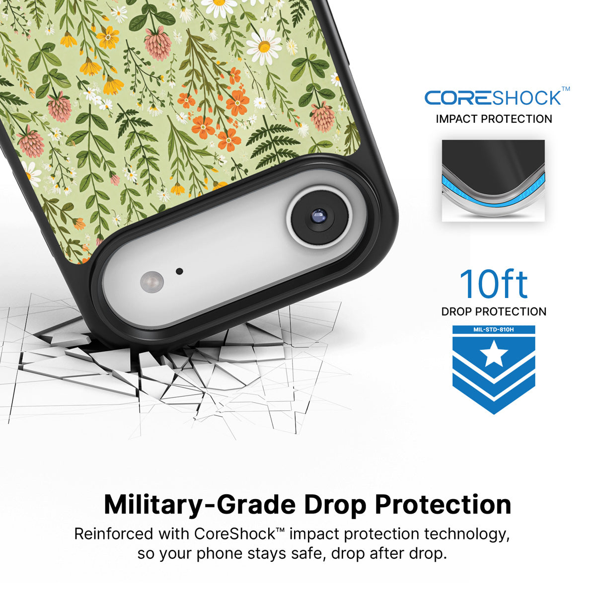 Wildflower Meadow iPhone Air case with drop protection