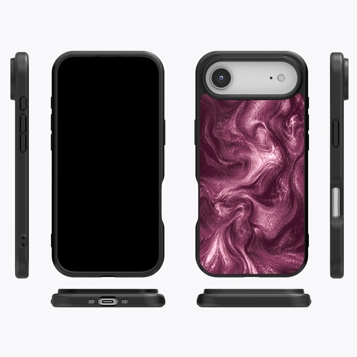 Wine Shimmer iPhone Air case cover – multi-angle view