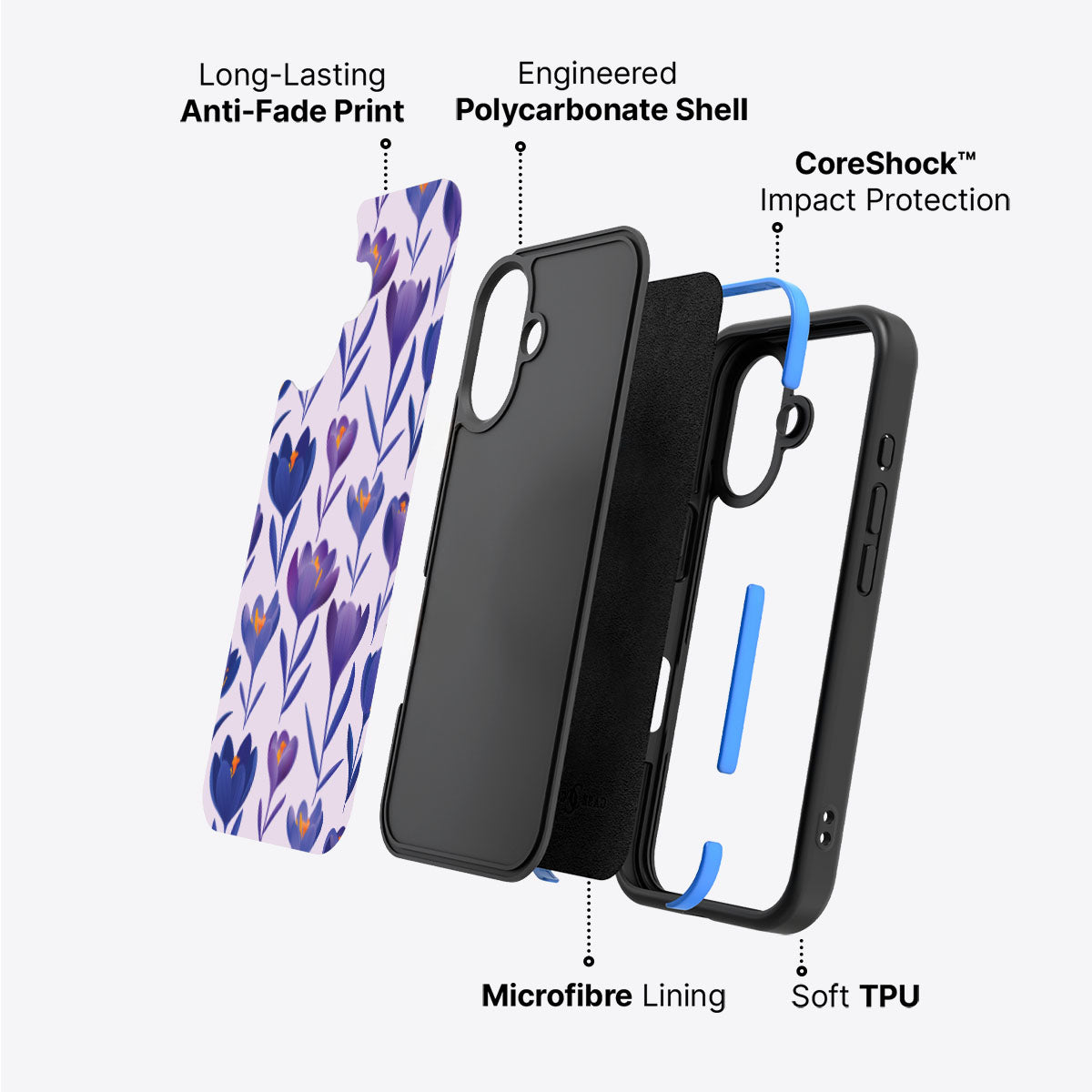 Midnight Crocus - iPhone 17 Case #case type_core (non magsafe)