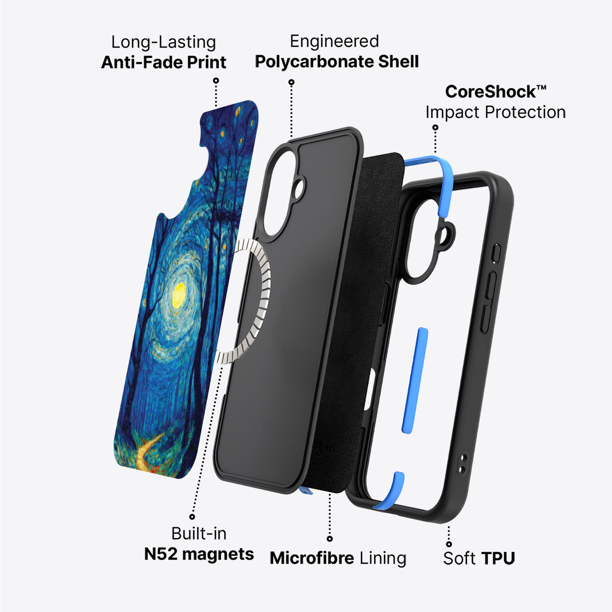 iPhone 17 Case with MagSafe – Moonlit Forest