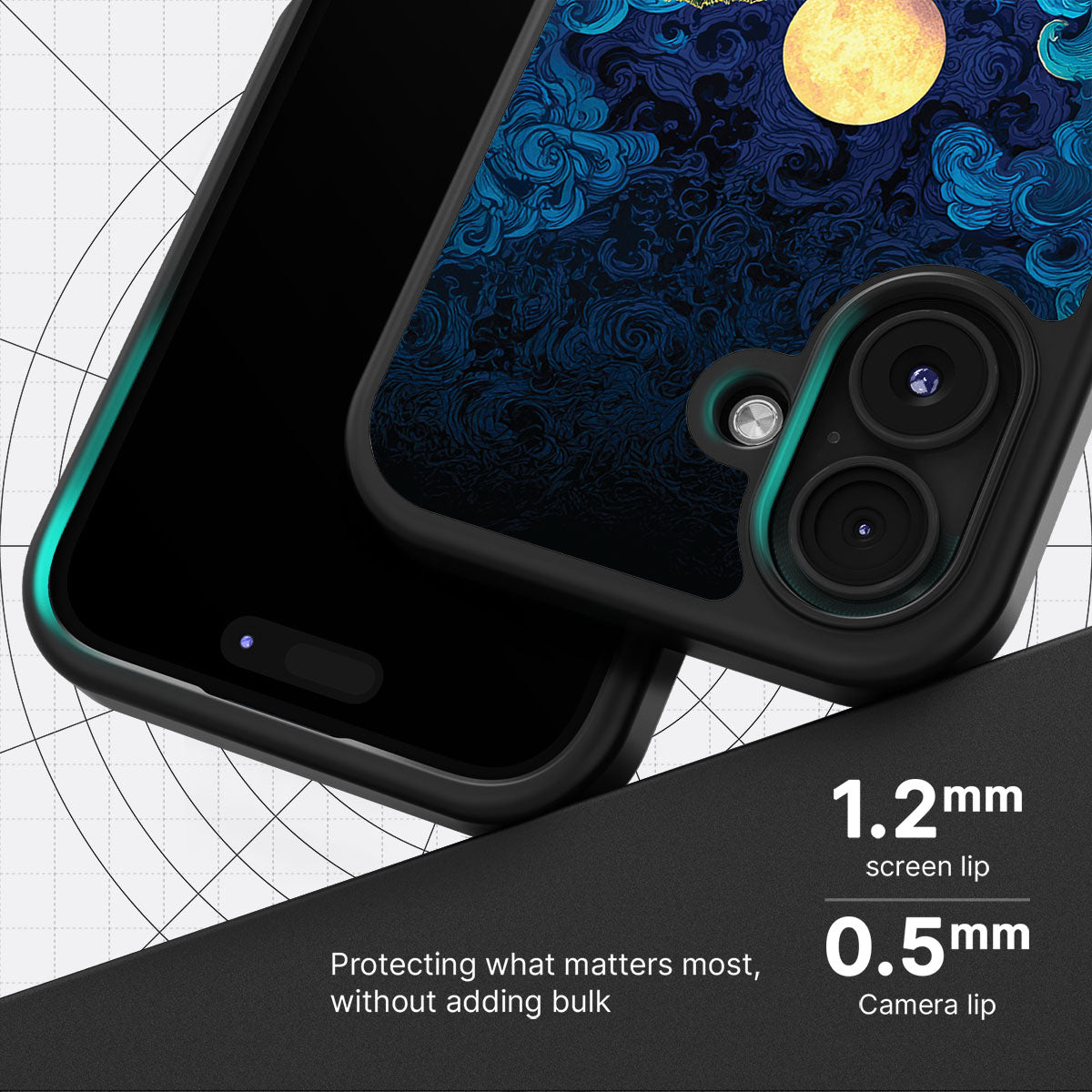 Moonlit Tide slim iPhone 17 phone case