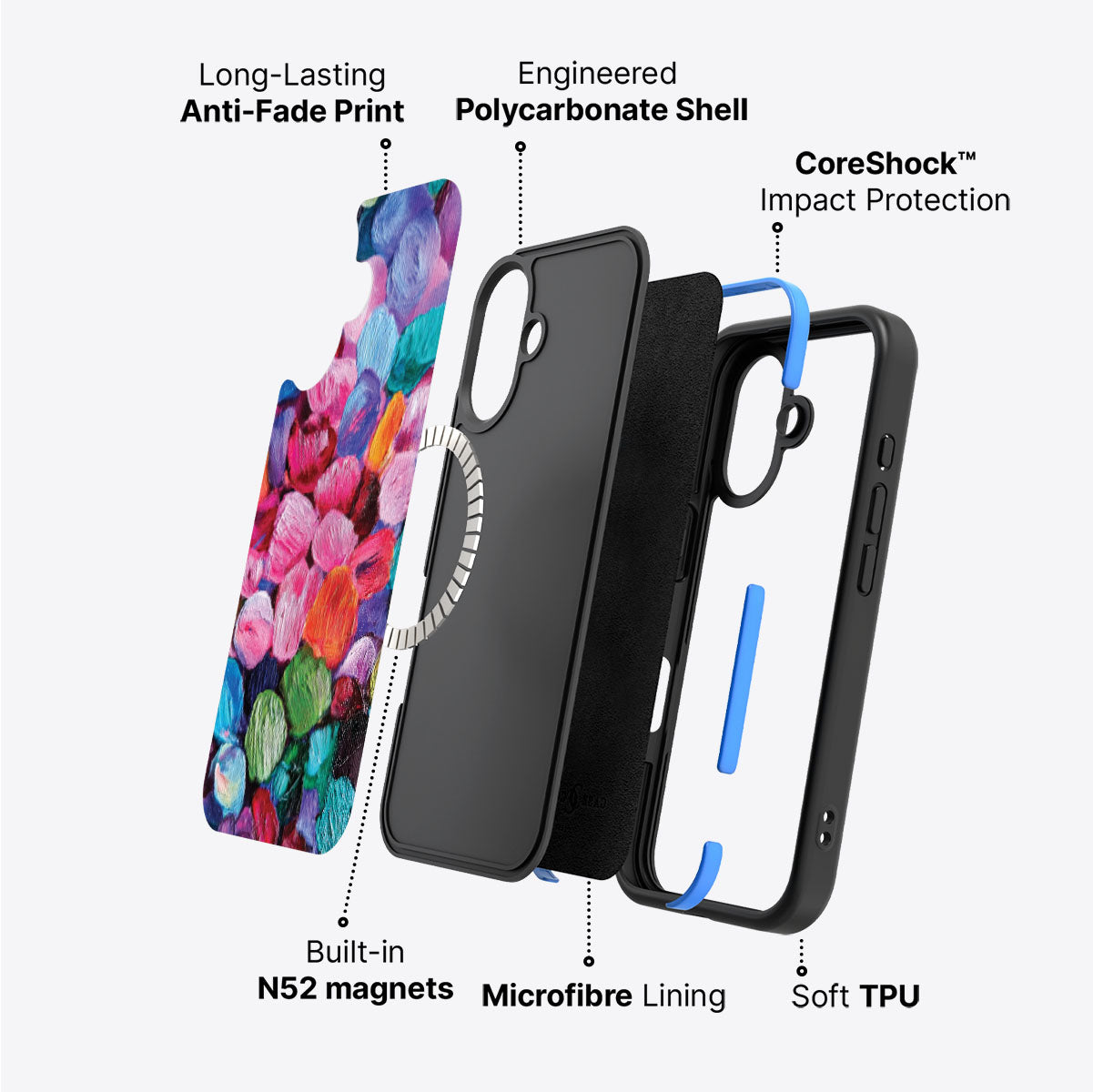 iPhone 17 Case with MagSafe – Petal Mosaic