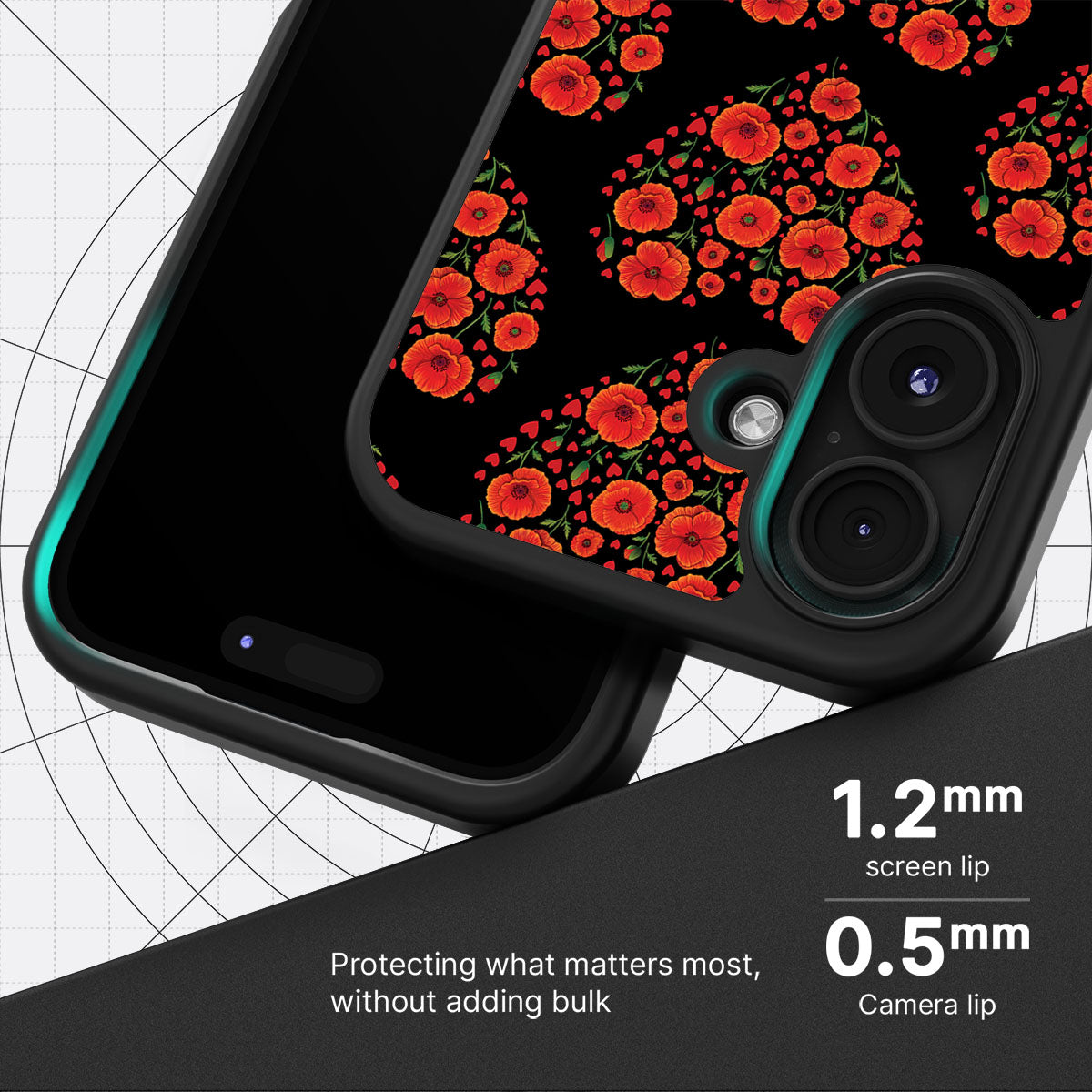 Poppy Heart - iPhone 17 Case #case type_core (magsafe), #case type_core (non magsafe)