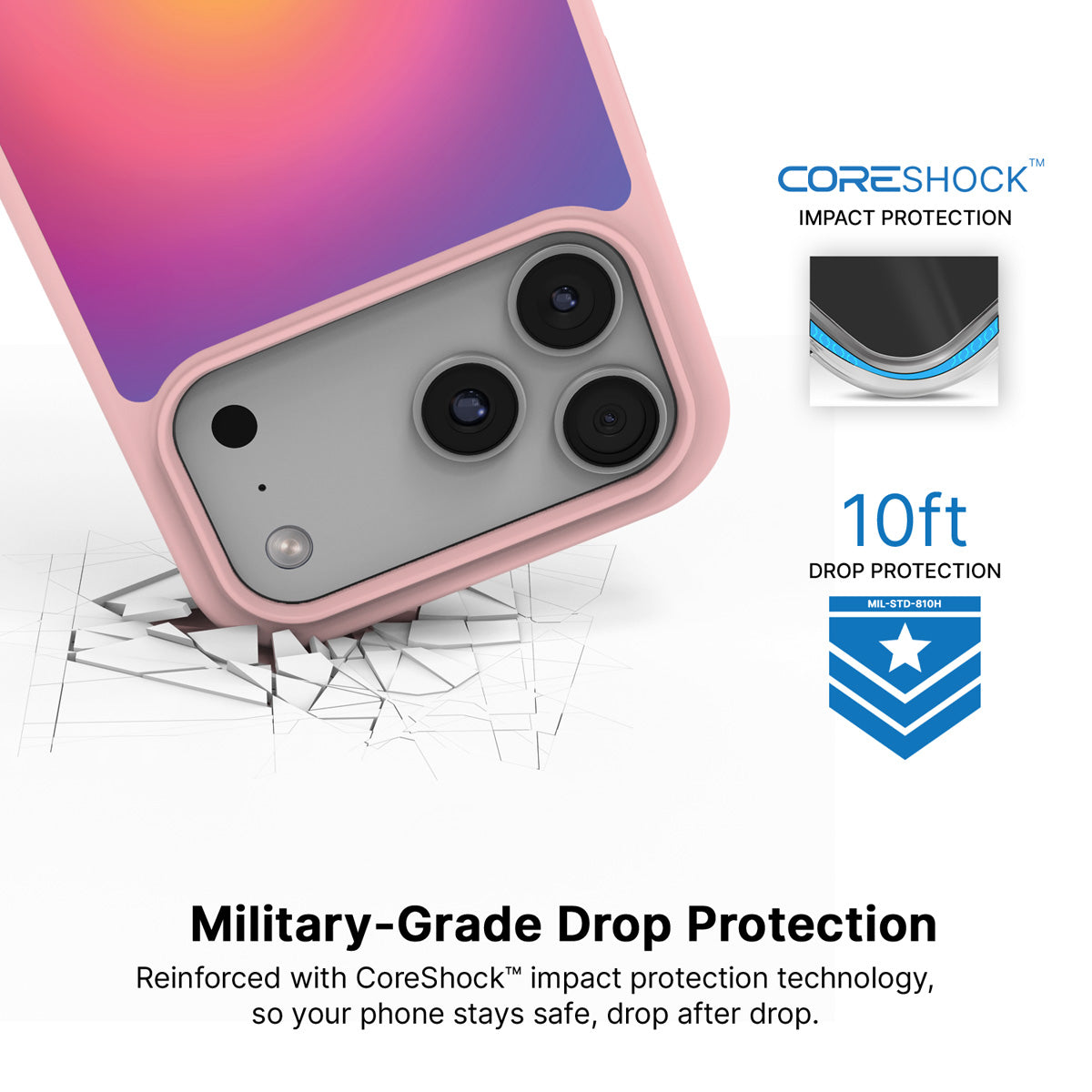 Aura Glow iPhone 17 Pro case with drop protection