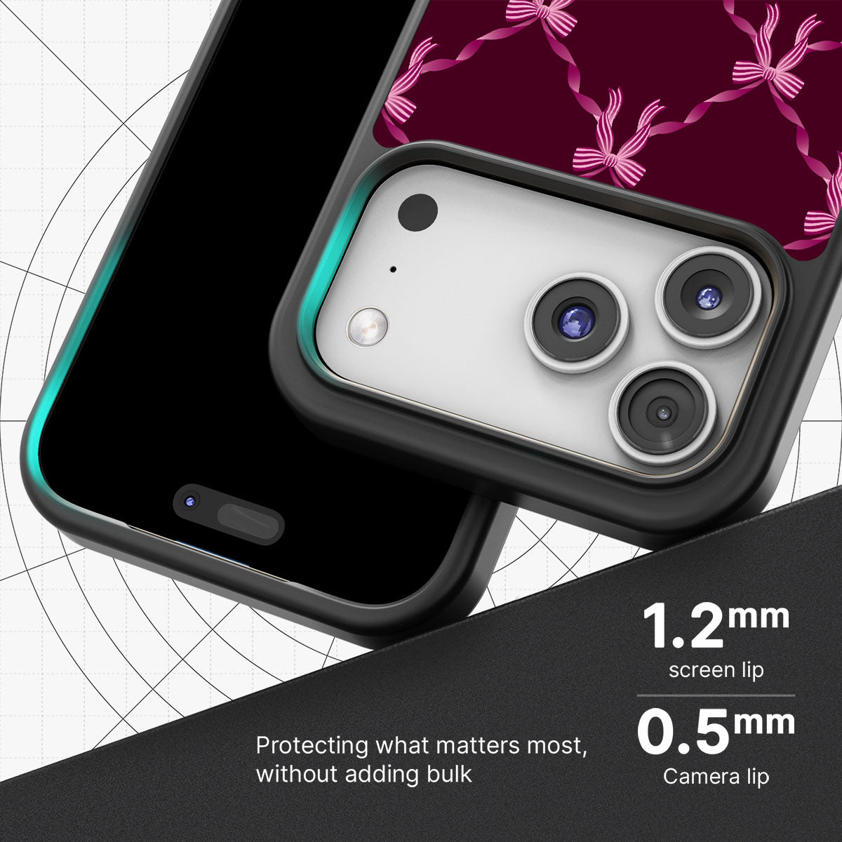 Bordeaux Bow - iPhone 17 Pro Case