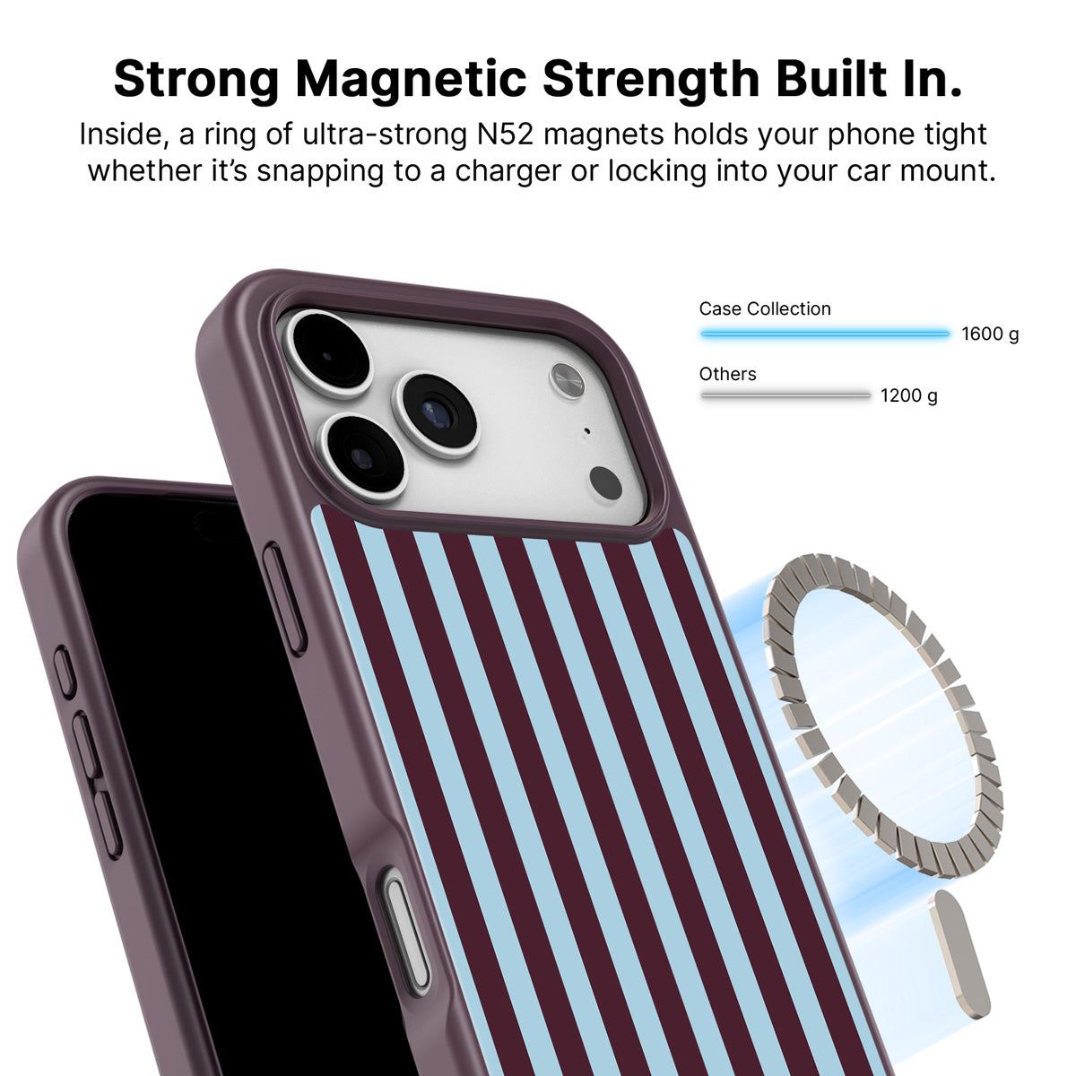 iPhone 17 Pro MagSafe case – Cabernet Column design