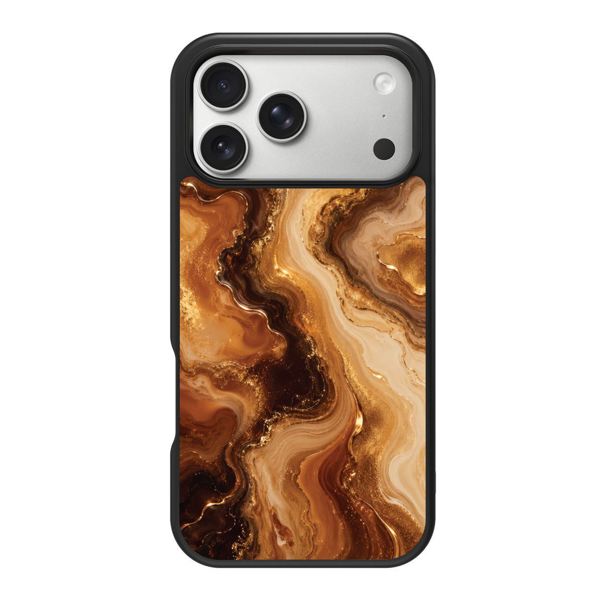 Caramel Swirl design back view – iPhone 17 Pro case