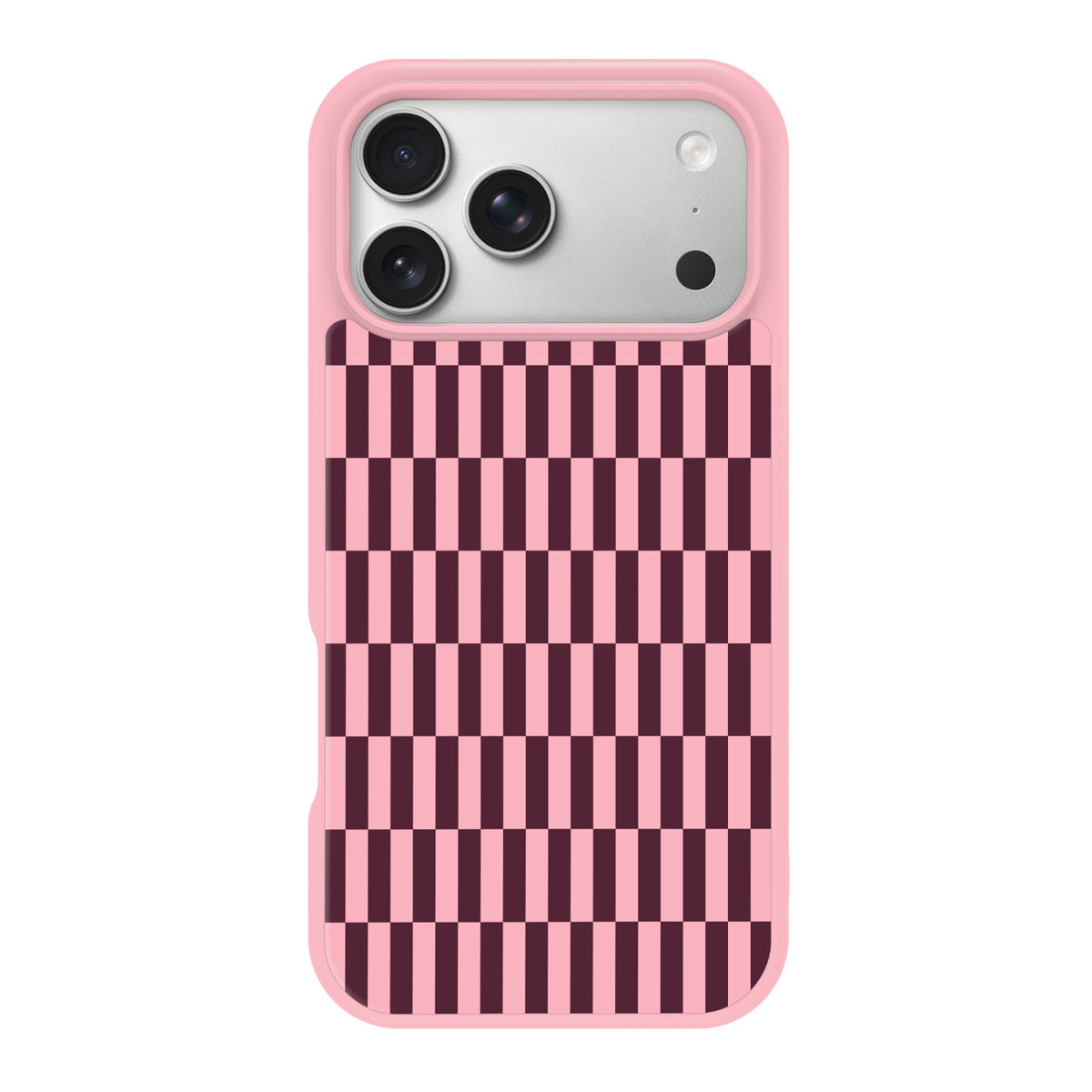 Claret Stack design back view – iPhone 17 Pro case