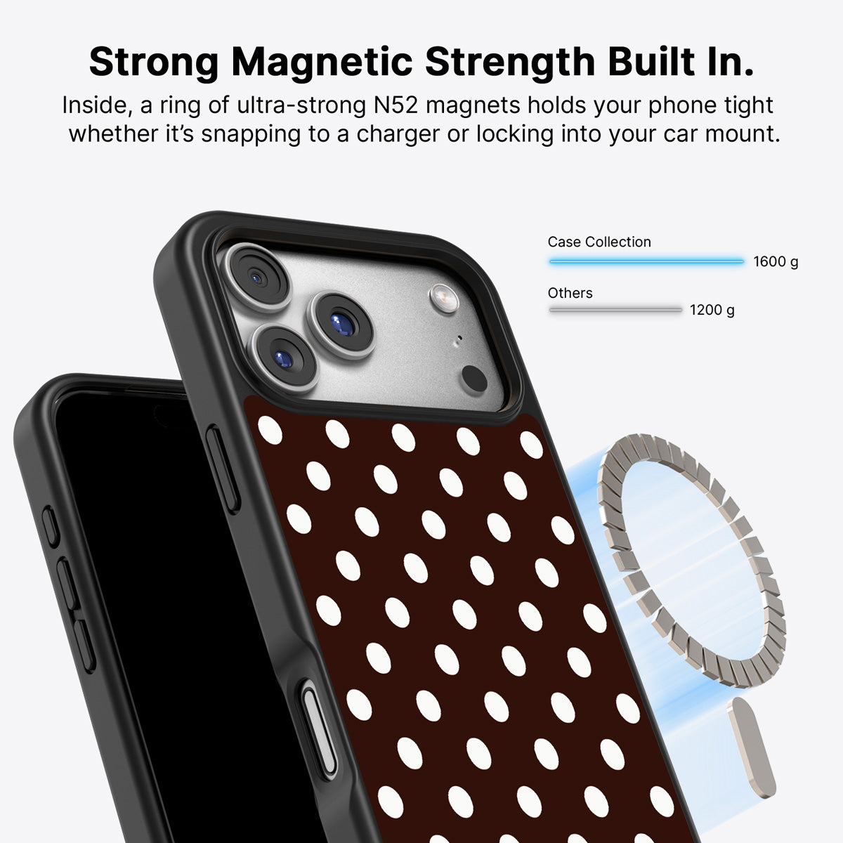 iPhone 17 Pro MagSafe case – Cocoa Confetti design
