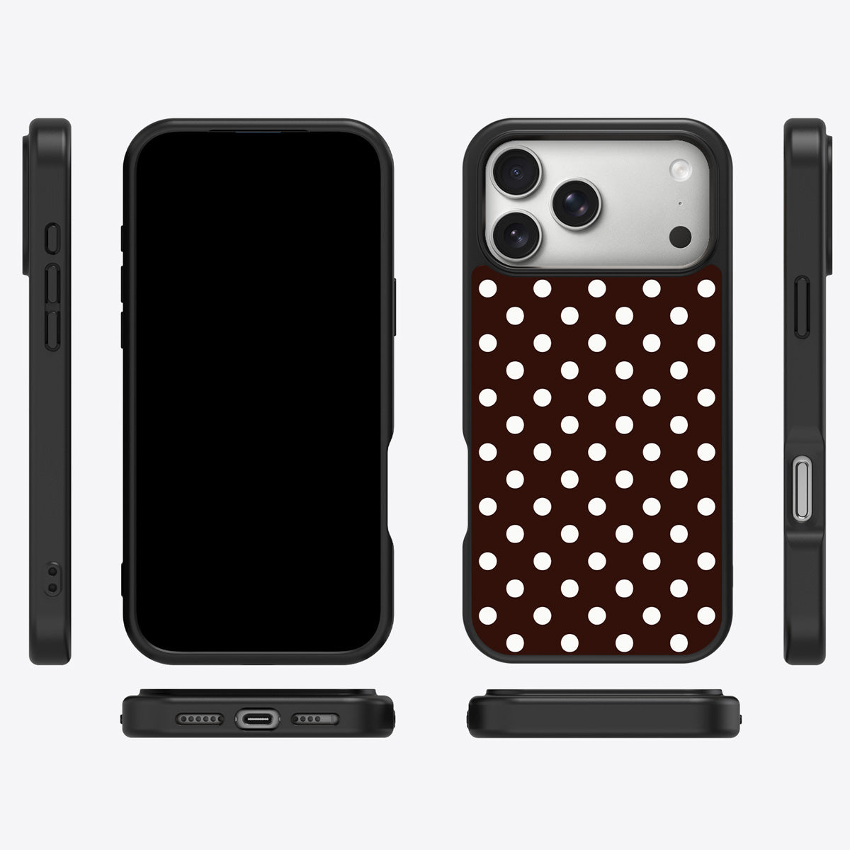 Cocoa Confetti iPhone 17 Pro case cover – multi-angle view