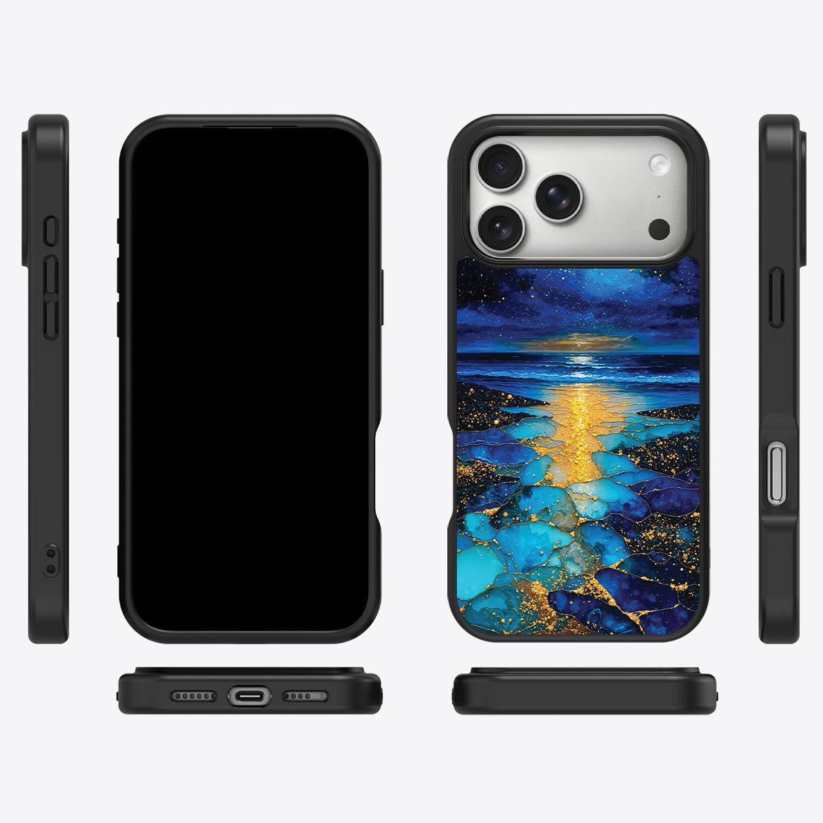 Ocean Designer iPhone 17 Pro Case – Cosmic Seascape | MagSafe