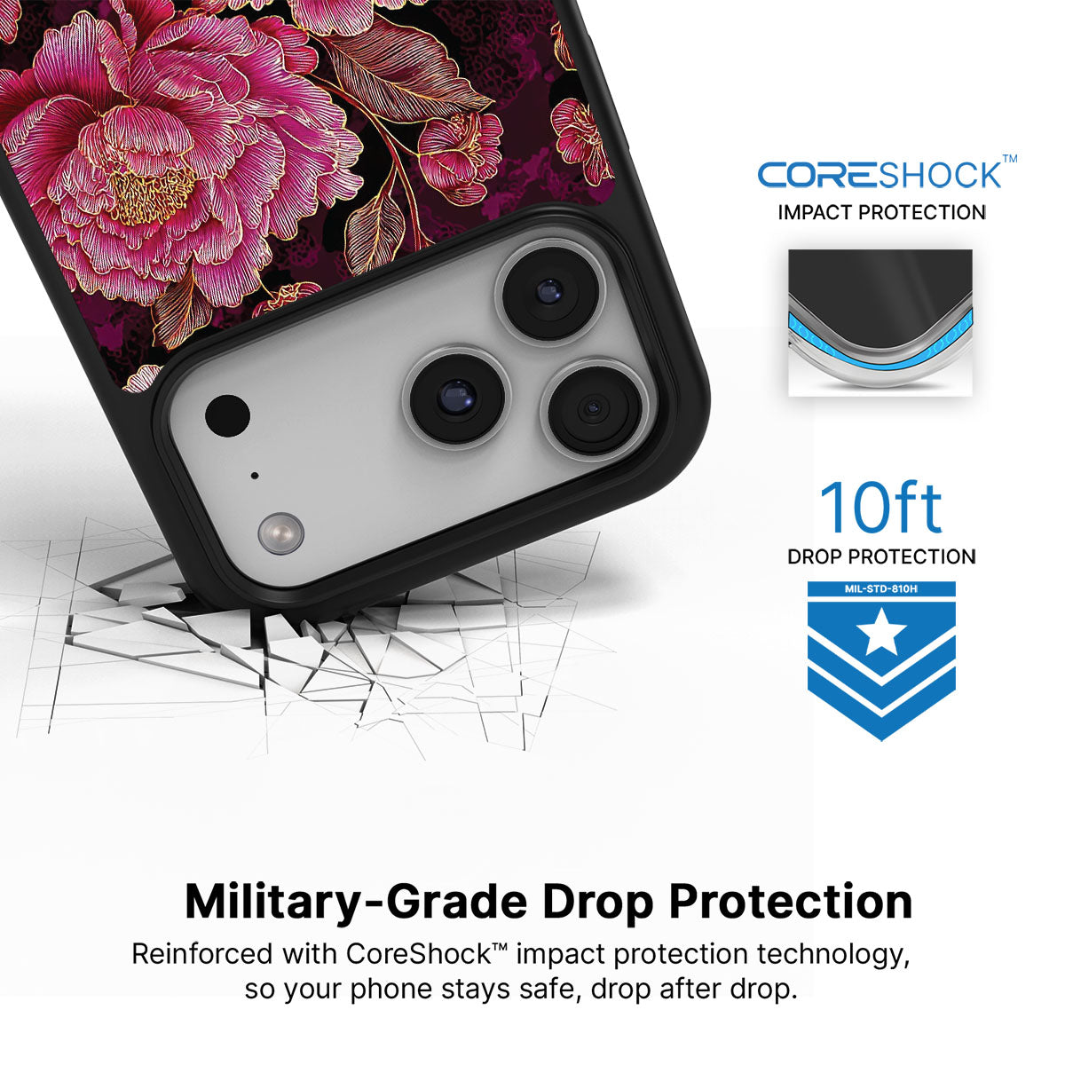 Floral Opulence - iPhone 17 Pro Case #case type_core (magsafe), #case type_core (non magsafe)