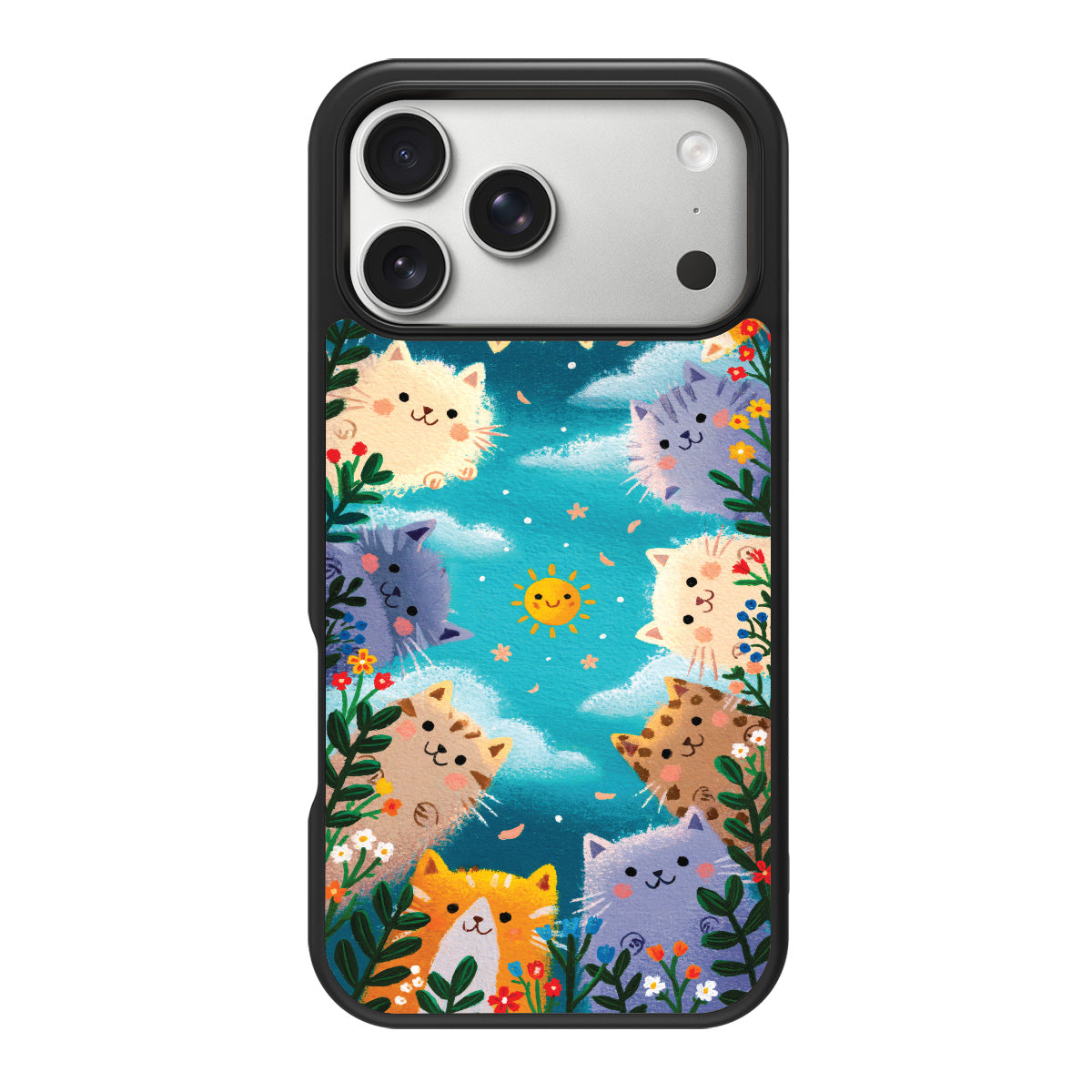 Garden Kittens design back view – iPhone 17 Pro case