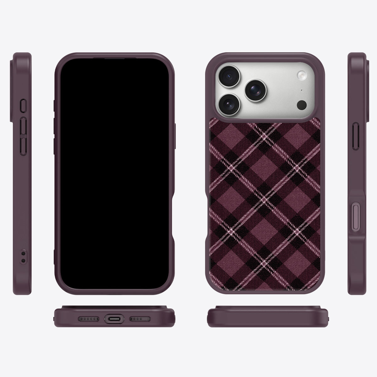 Merlot Weave iPhone 17 Pro case cover – multi-angle view
