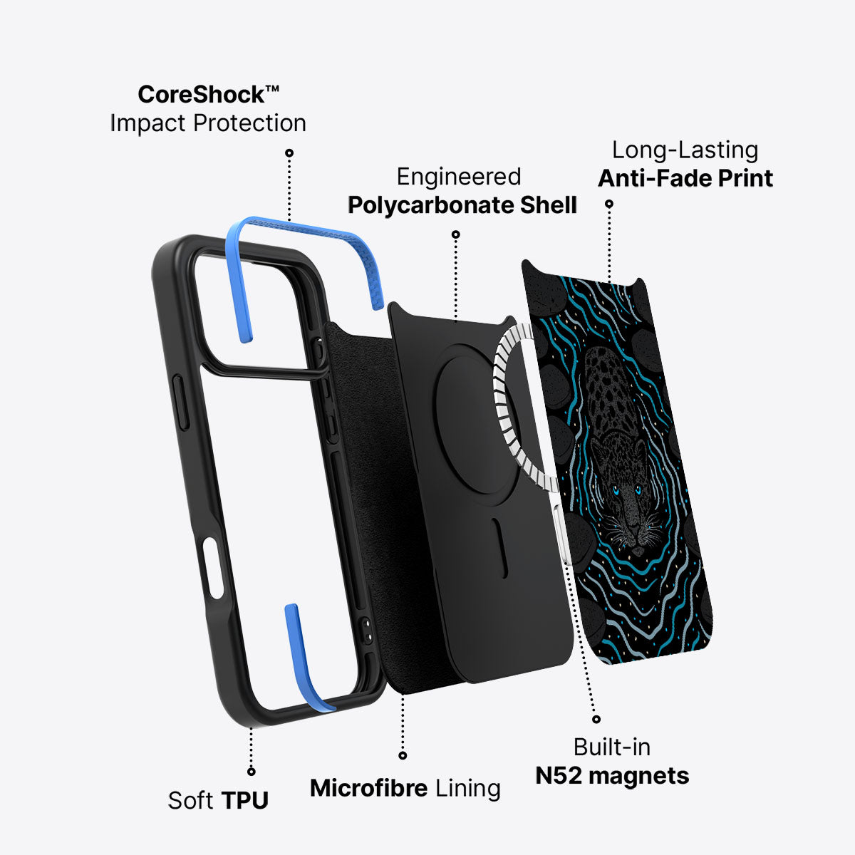 Midnight Panther - iPhone 17 Pro Case #case type_core (magsafe)