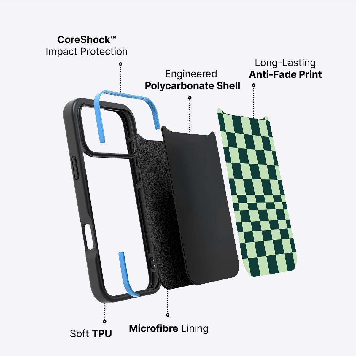 Mint Matrix - iPhone 17 Pro Case