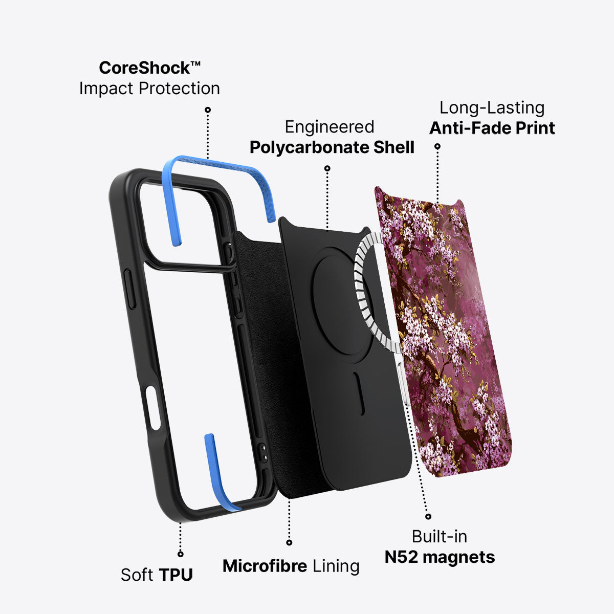 Rose Whisper - iPhone 17 Pro Case #case type_core (magsafe)