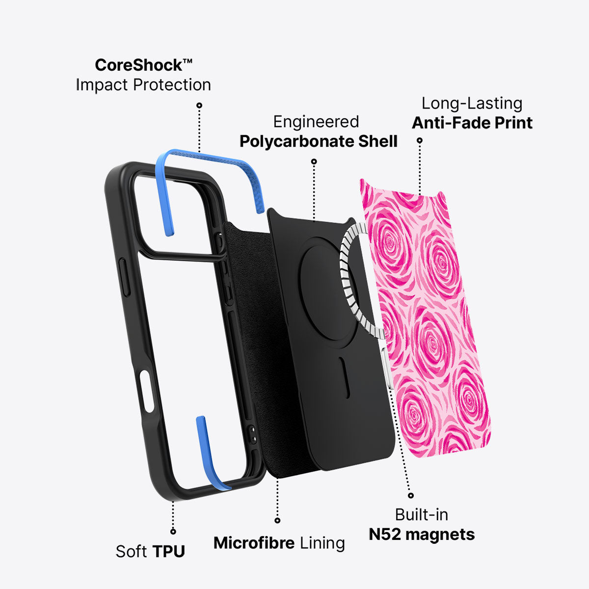 Rosy Reverie - iPhone 17 Pro Case  #case type_core (magsafe)