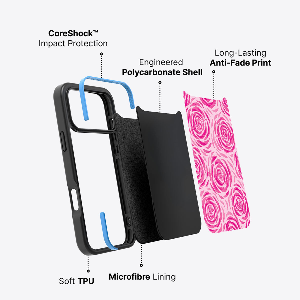 Rosy Reverie - iPhone 17 Pro Case  #case type_core (non magsafe)