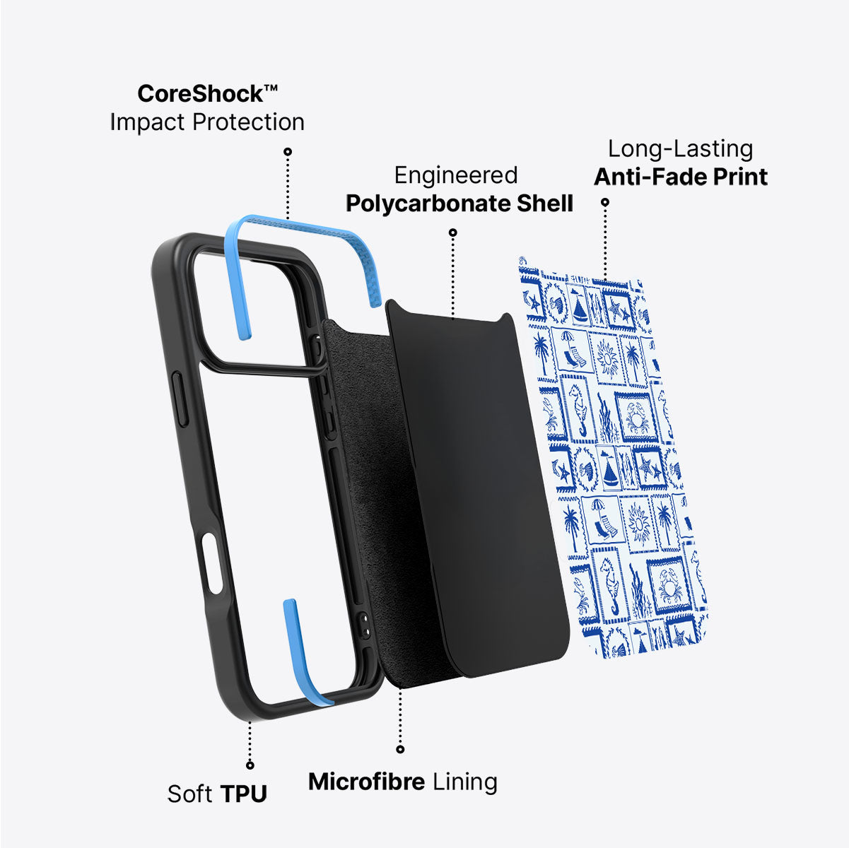 Seaside Sketches - iPhone 17 Pro Case #case type_core (non magsafe)