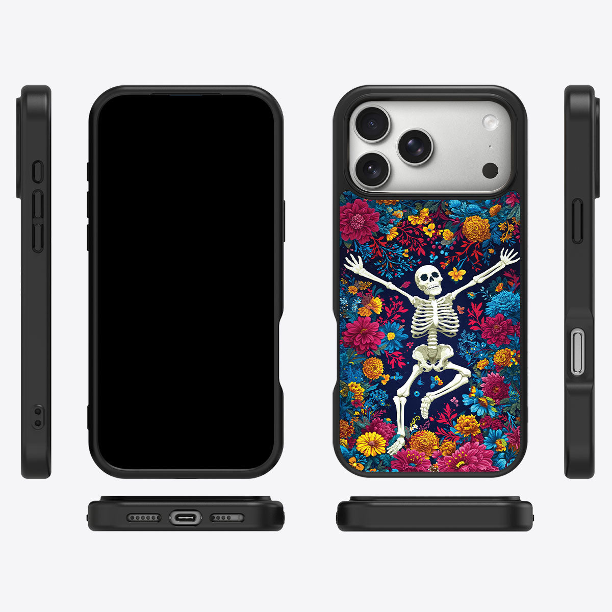 Floral Designer iPhone 17 Pro Case – Skeleton Garden | MagSafe