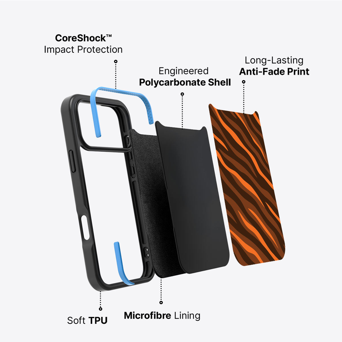 Tiger Trace - iPhone 17 Pro Case #case type_core (non magsafe)