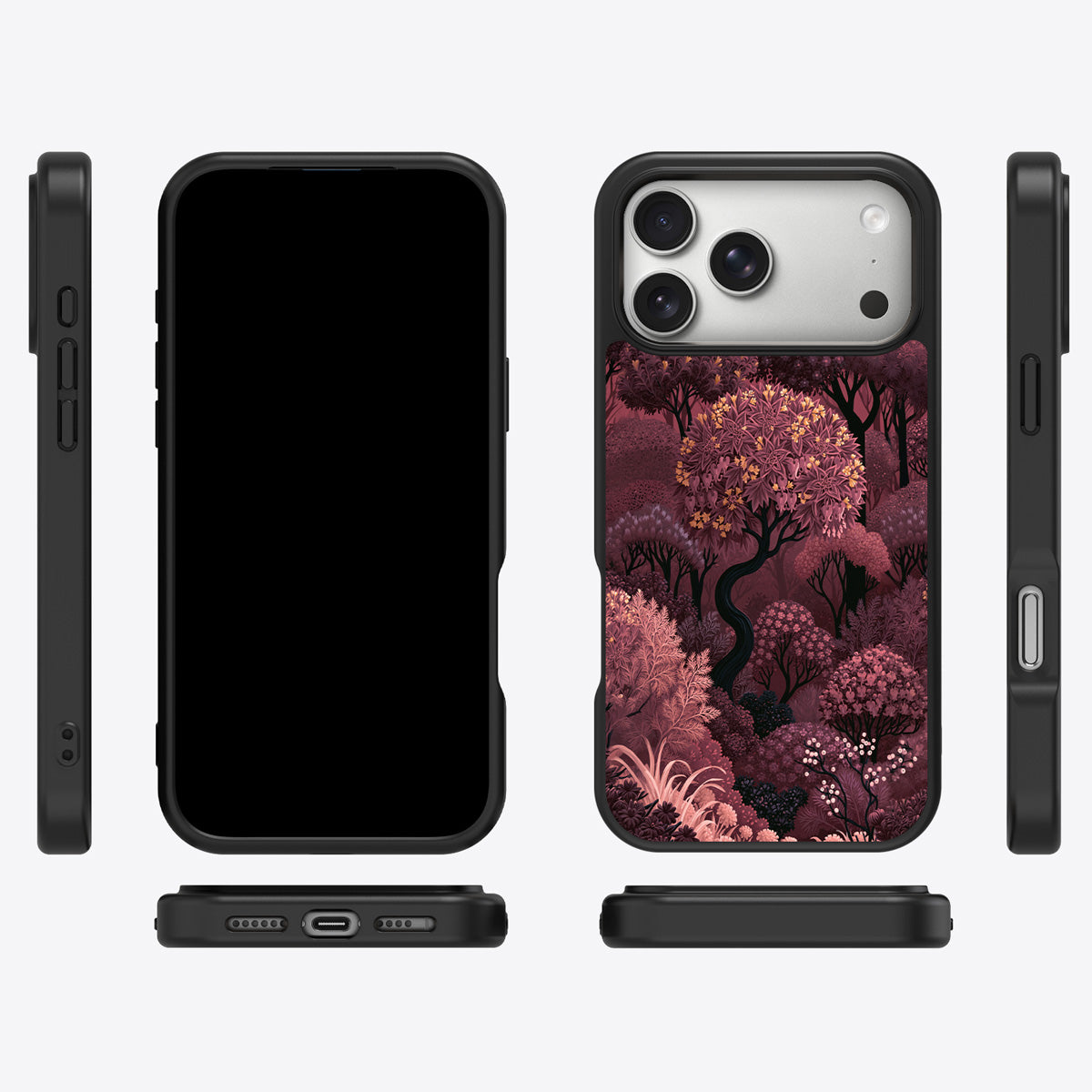 Velvet Reverie iPhone 17 Pro case cover – multi-angle view