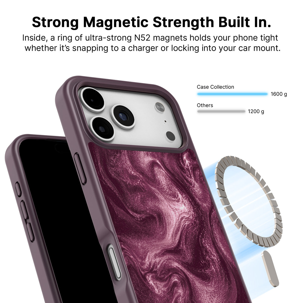 iPhone 17 Pro MagSafe case – Wine Shimmer design