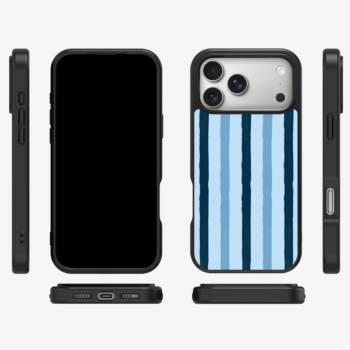 Blue Watercolor Stripes - iPhone 17 Pro Max Case #case type_core (magsafe), #case type_core (non magsafe)