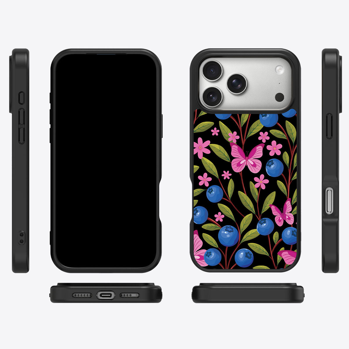 Blueberry Butterflies - iPhone 17 Pro Max Case #case type_core (magsafe), #case type_core (non magsafe)