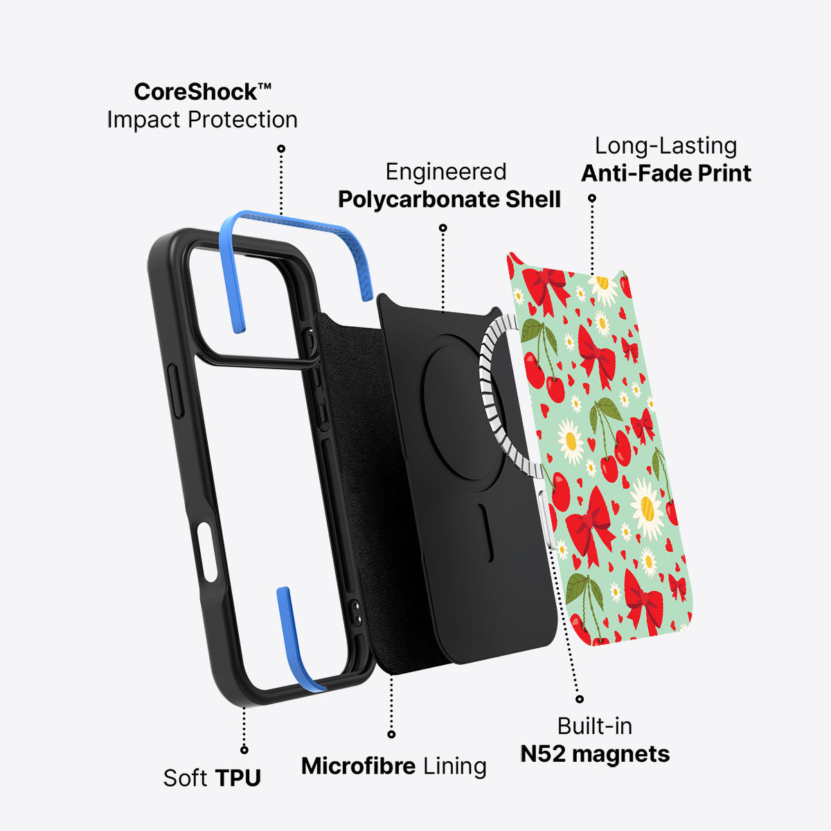 Blushing Bows - iPhone 17 Pro Max Case #case type_core (magsafe)