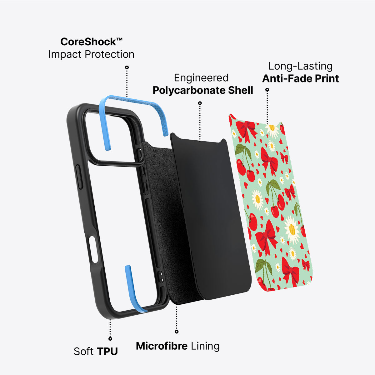 Blushing Bows - iPhone 17 Pro Max Case #case type_core (non magsafe)
